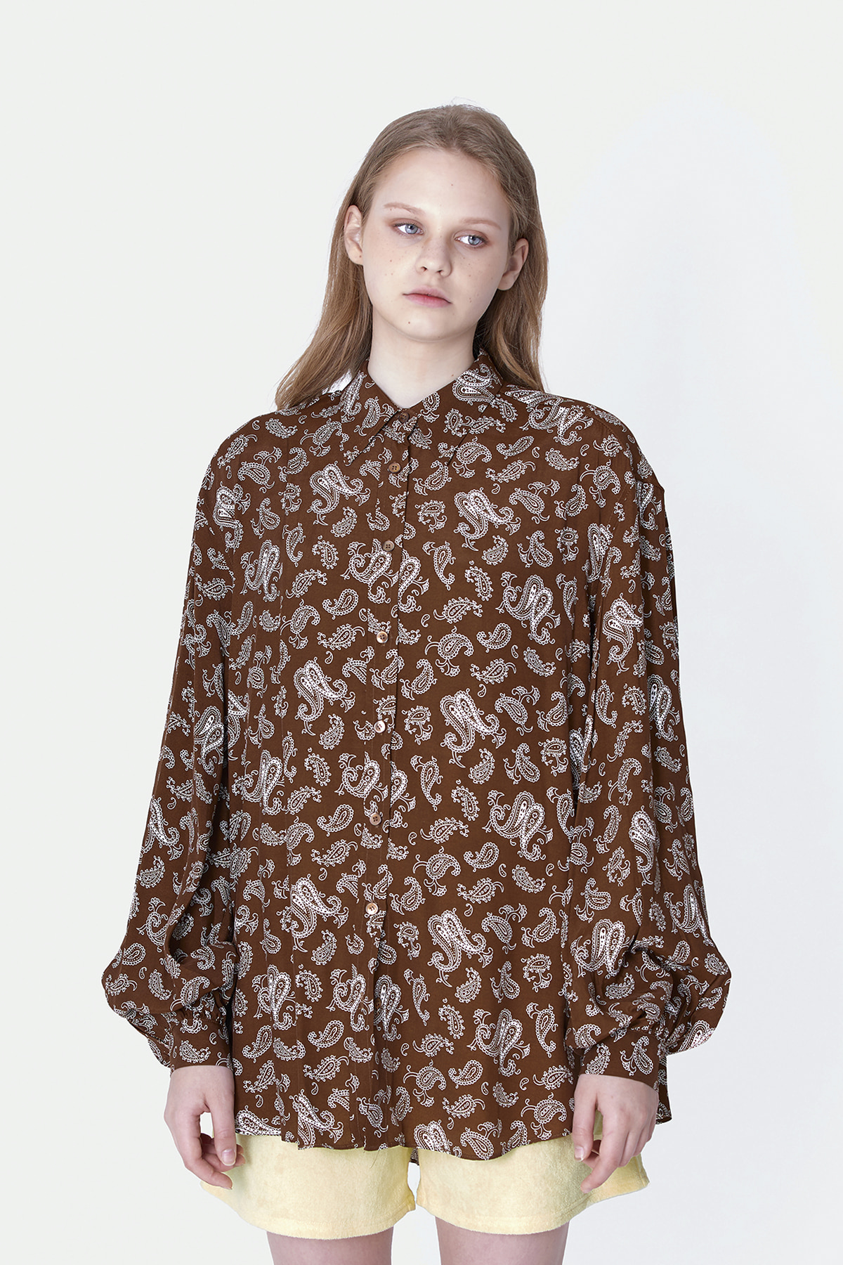 WEAR I AM Paisley Blouse (Brown)
